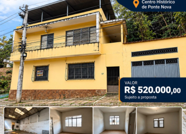 CASARÃO À VENDA NO CENTRO HISTÓRICO DE PONTE NOVA!